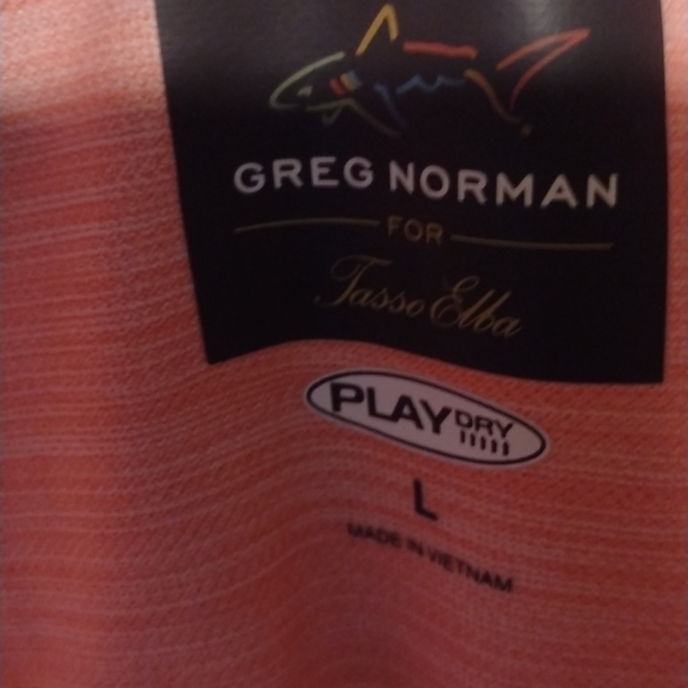 MEN'S Greg Norman PlayDry Polo. L. Washed Orange. - Picture 3 of 5
